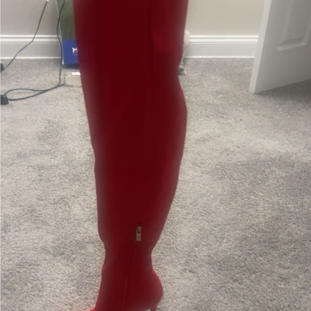 Women's Red Knee-High Boots